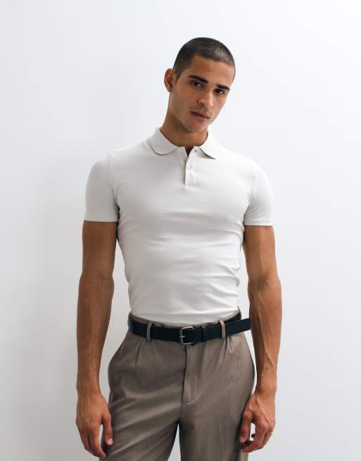 ASOS DESIGN - Essentials - Polo ajusté en piqué - Gris, 5 de 5
