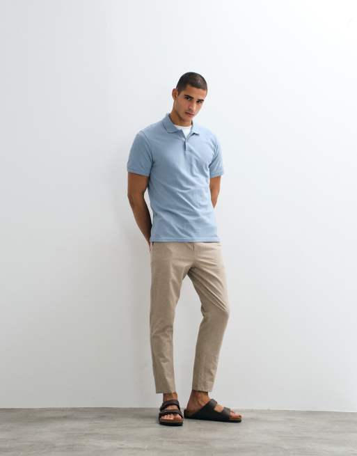 ASOS DESIGN - Essentials - Polo coupe classique en piqué - Bleu clair, 2 de 9
