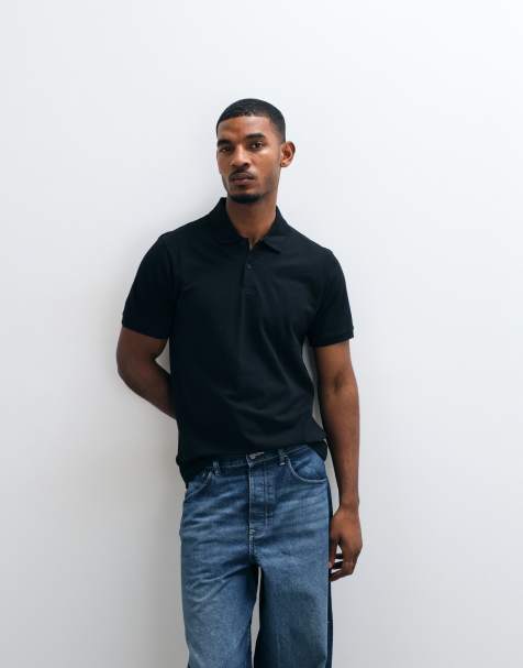 ASOS DESIGN - Essentials - Polo coupe classique en piqué - Noir - view 1