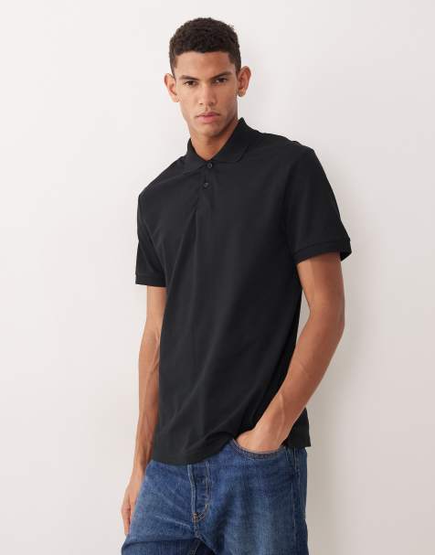 ASOS DESIGN essentials polo in black pique - view 1
