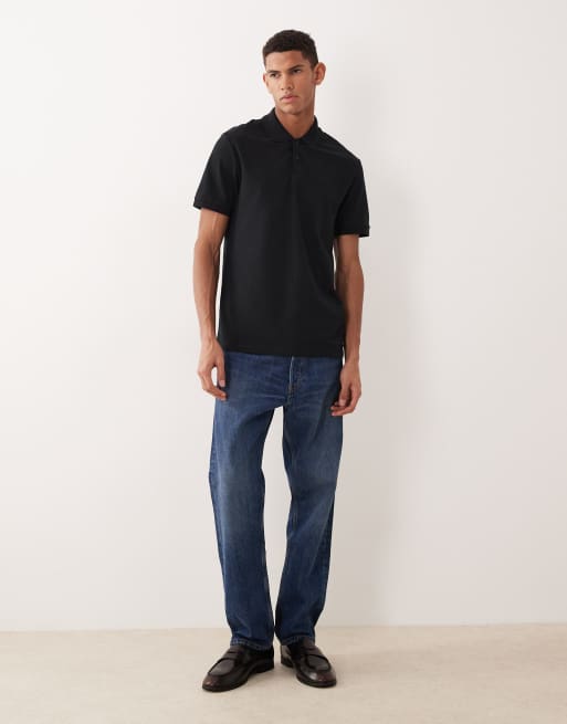 ASOS DESIGN essentials polo in black pique