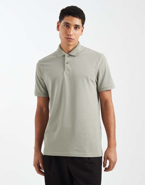 ASOS DESIGN Essentials polo in sage pique - view 1