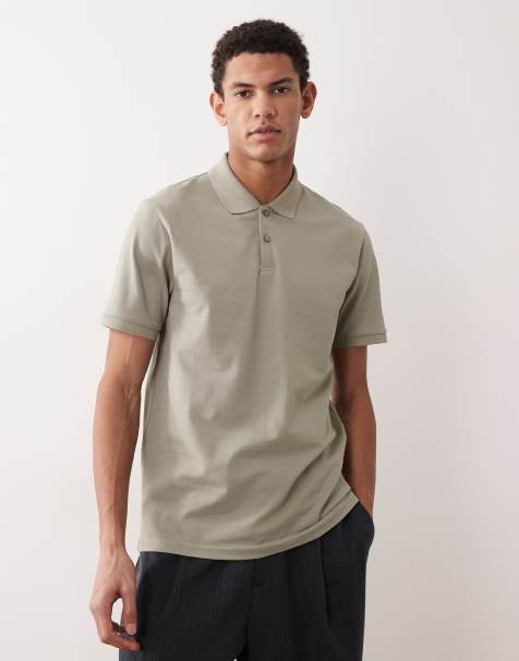 ASOS DESIGN Essentials regular fit polo in sage pique