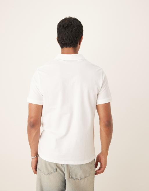 ASOS DESIGN essentials polo in white pique