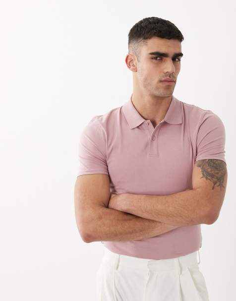 ASOS DESIGN Essentials polo o kroju podkreślającym sylwetkę w różowym kolorze - view 1