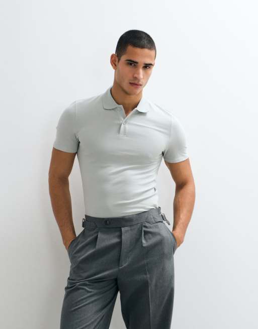 ASOS DESIGN - Essentials - Polo verde básico ajustado de piqué, 4 de 5