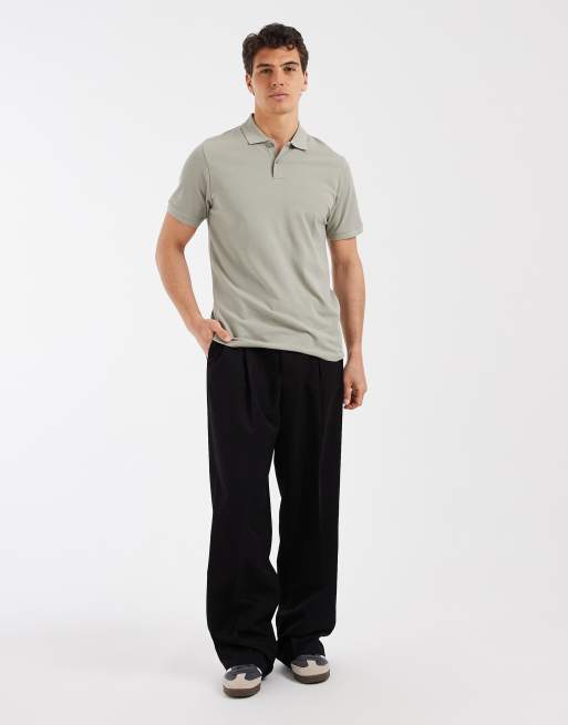 ASOS DESIGN - Essentials - Polo vestibilità classica in piqué kaki, 2 di 5