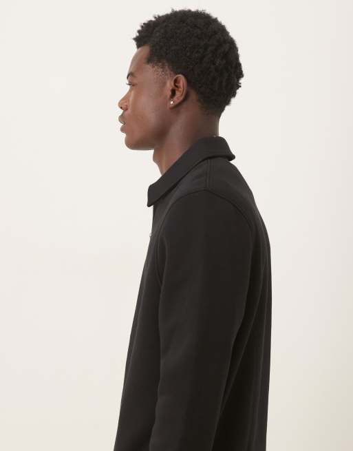 ASOS DESIGN essentials quarter zip collared sweatshirt in black