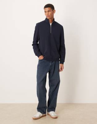 Asos Design Essentials Quarter Zip Sweatshirt 2 Pack In Multi