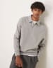 ASOS DESIGN quarter zip sweatshirt with collar in agave green
