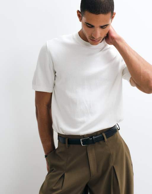ASOS DESIGN - Essentials - Råhvid afslappet overdel i fin strik med rund hals, 2 af 5