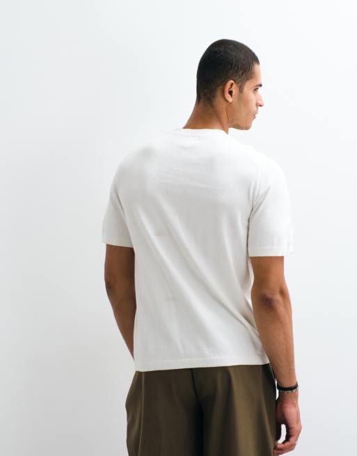 ASOS DESIGN - Essentials - Råhvid afslappet overdel i fin strik med rund hals, 5 af 5