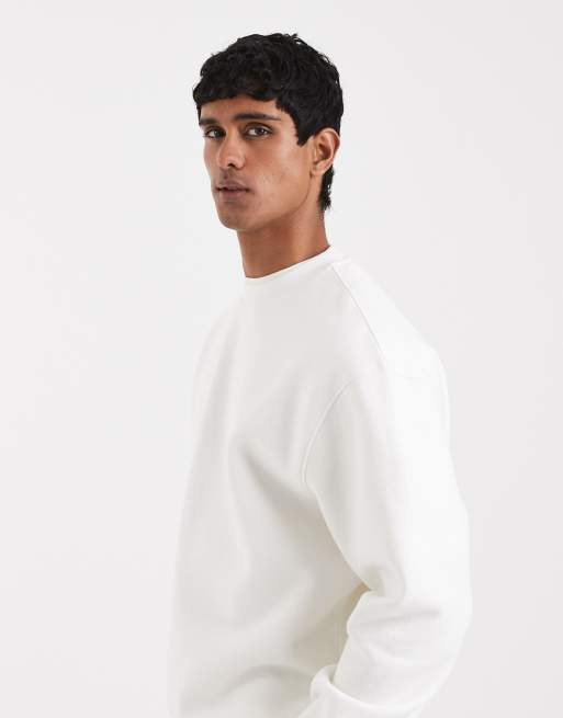 ASOS DESIGN - Essentials - Råhvid sweatshirt i afslappet pasform, 5 af 5