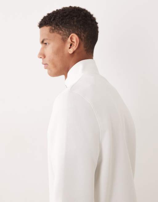 ASOS DESIGN - Essentials - Råhvid sweatshirt med kvart lynlås, 4 af 5