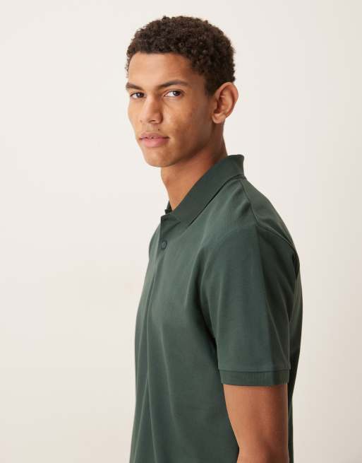 ASOS DESIGN - Essentials - Regular-fit piqué polo in kaki, 4 van 5