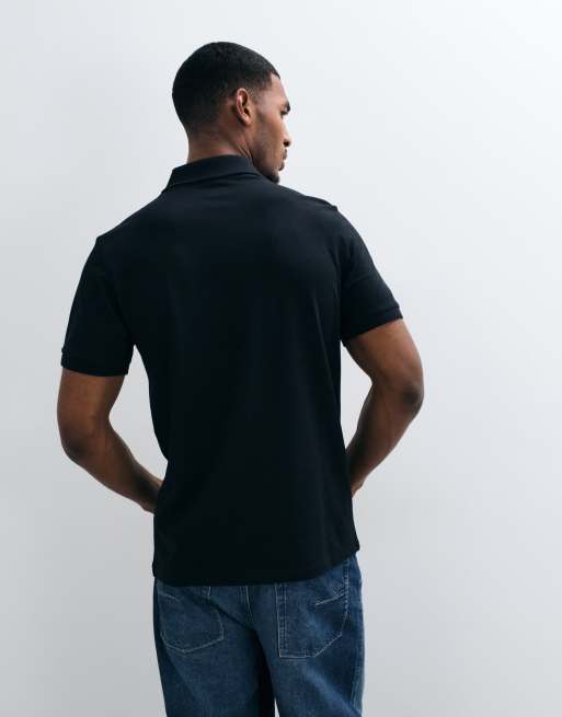 ASOS DESIGN Essentials regular fit polo in black pique , 5 of 5