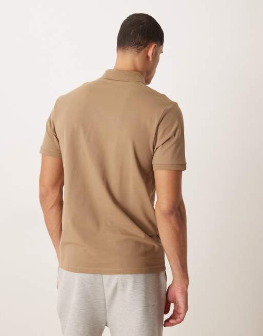 ASOS DESIGN Essentials regular fit polo in brown pique, 3 of 5