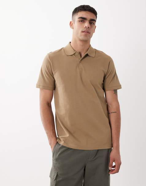 ASOS DESIGN Essentials regular fit polo in brown pique - view 1