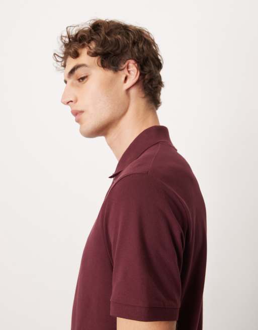 ASOS DESIGN Essentials regular fit polo in burgundy pique, 4 of 5