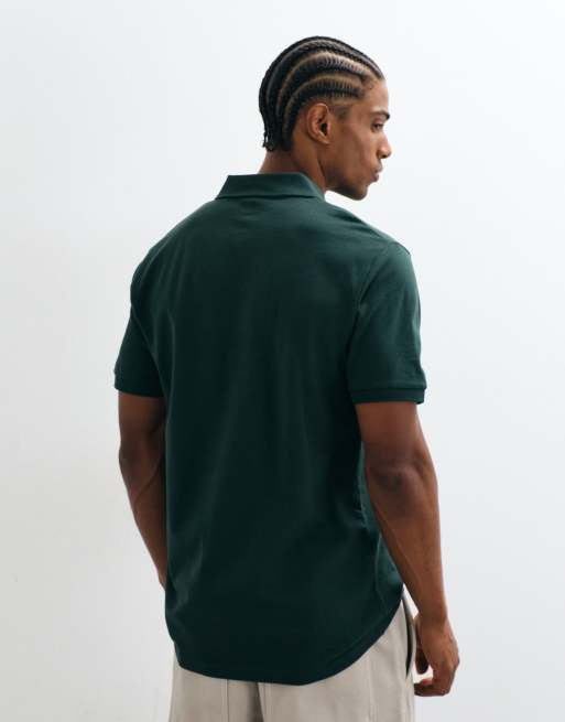 ASOS DESIGN Essentials regular fit polo in dark green pique, 4 of 5