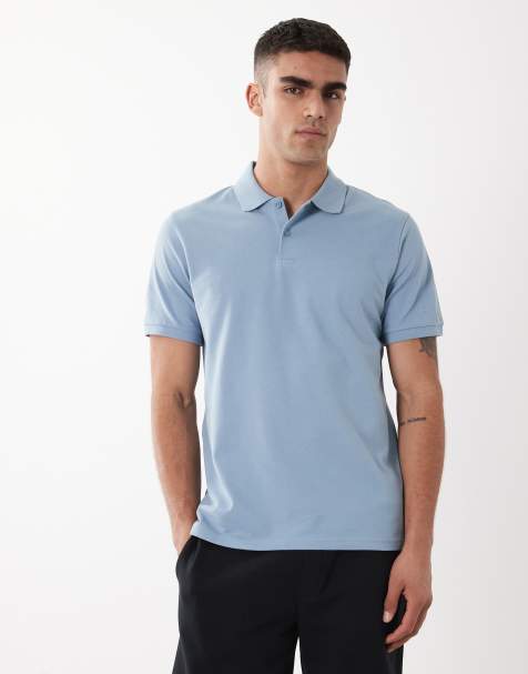 ASOS DESIGN Essentials regular fit polo in light blue pique - view 1