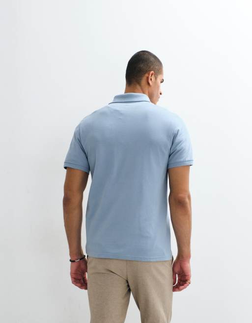 ASOS DESIGN Essentials regular fit polo in light blue pique, 5 of 9