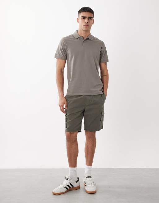 ASOS DESIGN Essentials regular fit polo in light gray pique, 4 of 5
