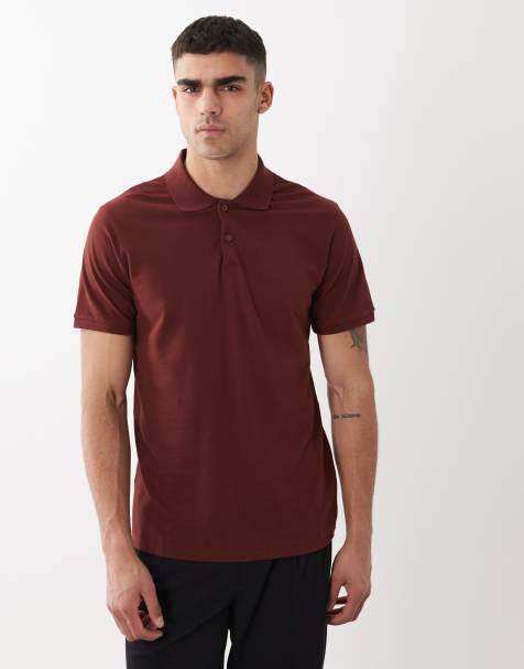 ASOS DESIGN Essentials regular fit polo shirt in brown pique - view 1