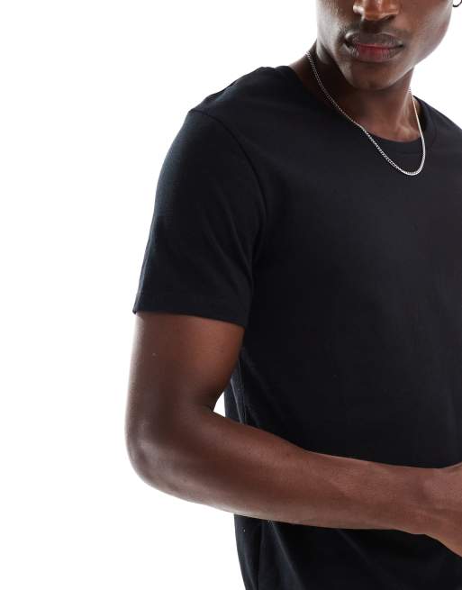 ASOS DESIGN Essentials regular fit scoop neck T-shirt in black, 3 of 4