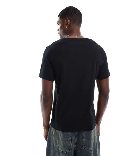 ASOS DESIGN Essentials regular fit scoop neck T-shirt in black, 4 of 4