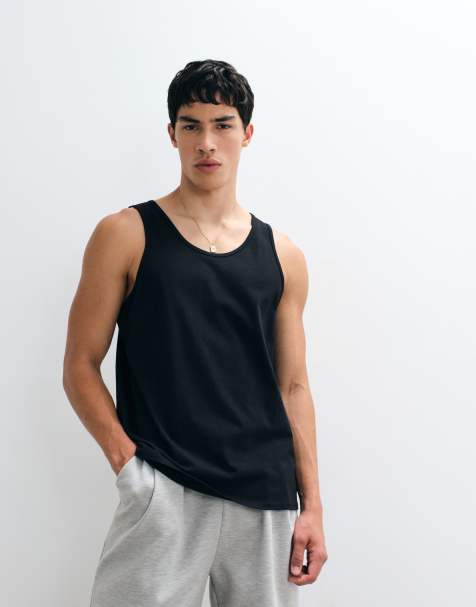 ASOS DESIGN Essentials regular fit singlet in black - view 1