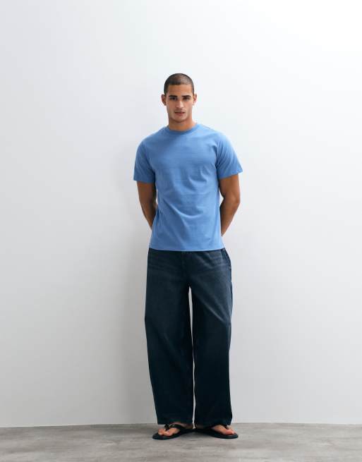 ASOS DESIGN Essentials regular fit t-shirt in blue, 3 of 5