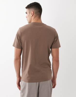 Asos Design Essentials Regular Fit T-shirt In Brown