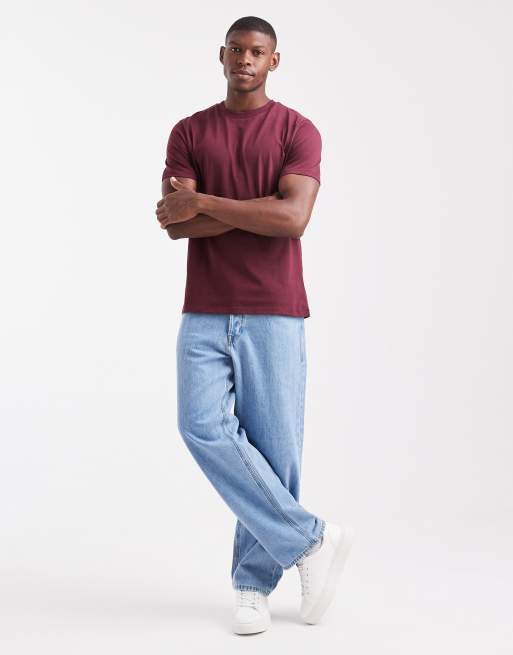 ASOS DESIGN essentials regular fit t-shirt in burgundy, 2 of 5