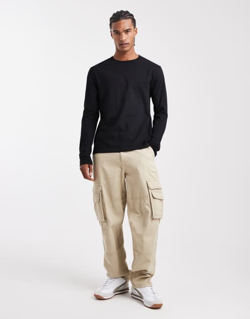 ASOS DESIGN - Essentials - Regular-fit T-shirt met lange mouwen in zwart, 2 van 5