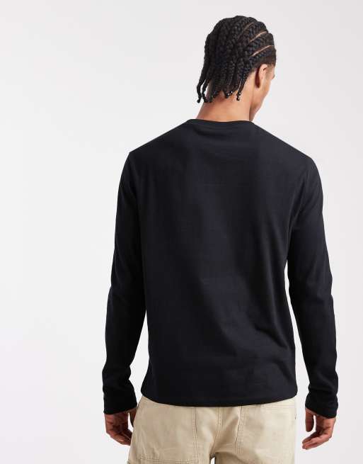 ASOS DESIGN - Essentials - Regular-fit T-shirt met lange mouwen in zwart, 3 van 5
