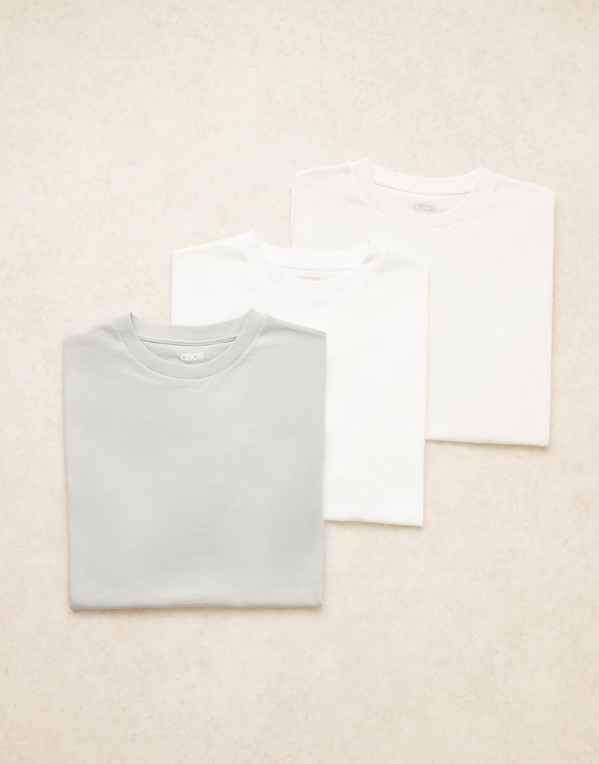 ASOS DESIGN Essentials regular fit T-shirts 3 pack in multi