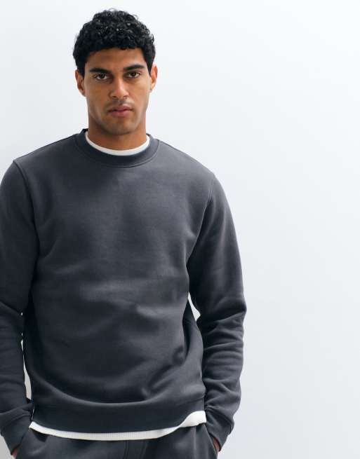 ASOS DESIGN essentials regular sweatshirt in charcoal, 4 of 5