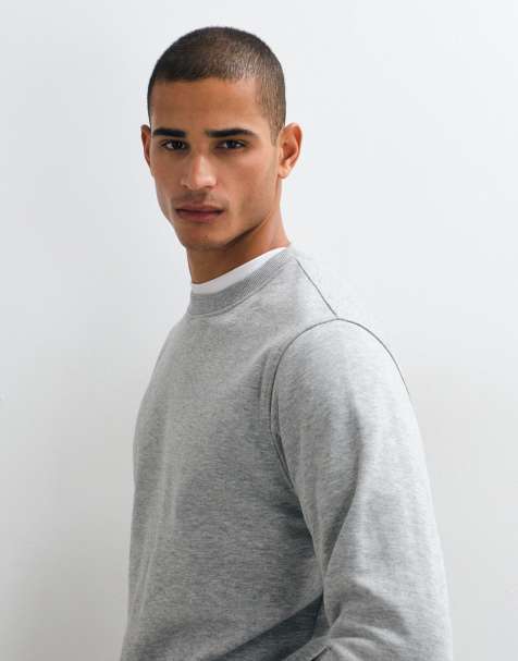 ASOS DESIGN essentials regular sweatshirt in gray heather - view 1