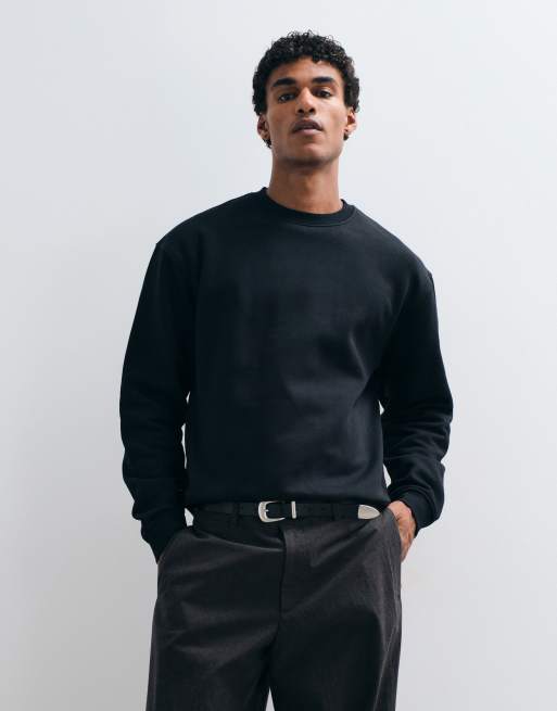 ASOS DESIGN essentials relaxed boxy sweatshirt in black, 2 of 5