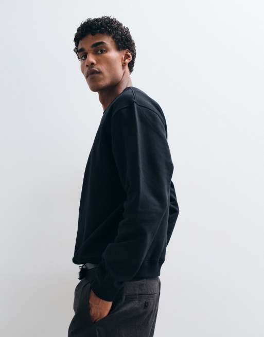 ASOS DESIGN essentials relaxed boxy sweatshirt in black, 5 of 5