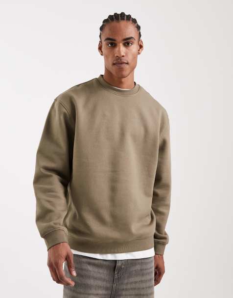ASOS DESIGN Essentials relaxed boxy sweatshirt in khaki green - view 1