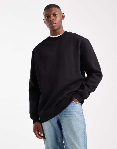 ASOS DESIGN essentials relaxed fit longline sweatshirt in black  - view 1