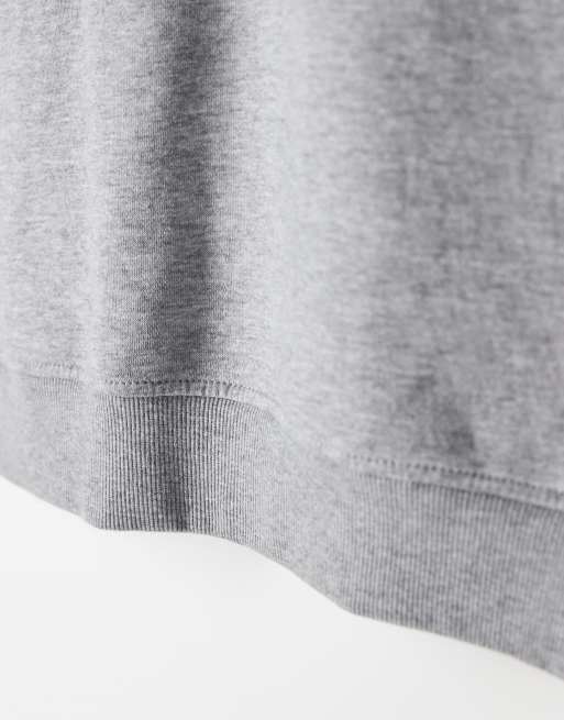 ASOS DESIGN essentials relaxed fit quarter zip sweatshirt in heather gray