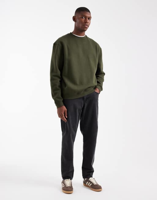ASOS DESIGN Essentials relaxed fit sweatshirt in green , 2 of 5