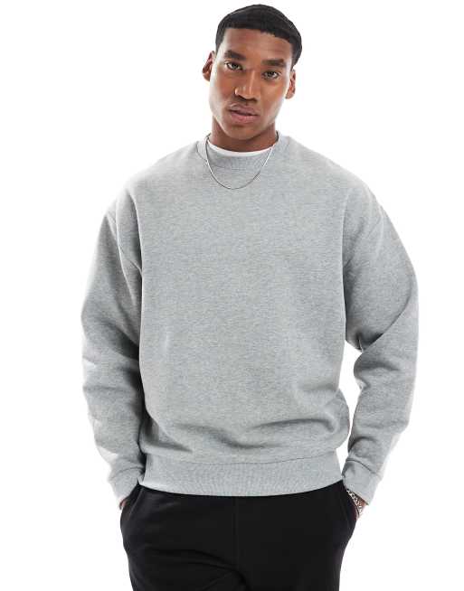 ASOS DESIGN essentials relaxed fit sweatshirt in grey marl, 3 of 4