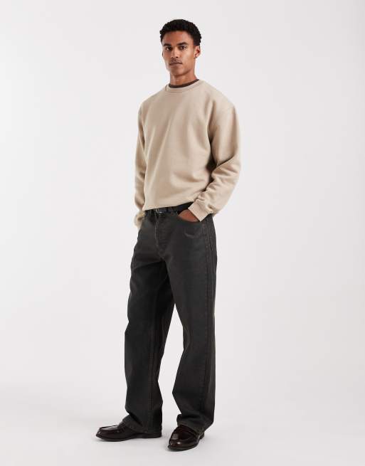 ASOS DESIGN essentials relaxed fit sweatshirt in light brown, 2 of 5
