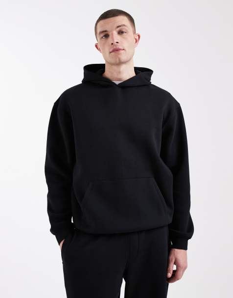 ASOS DESIGN essentials relaxed hoodie in black - view 1