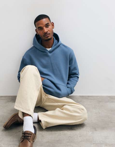 ASOS DESIGN essentials relaxed hoodie in blue - view 1