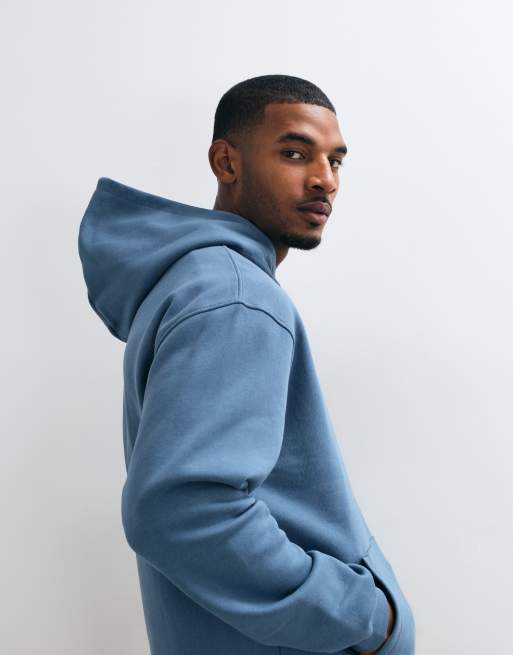 ASOS DESIGN essentials relaxed hoodie in blue, 2 of 5